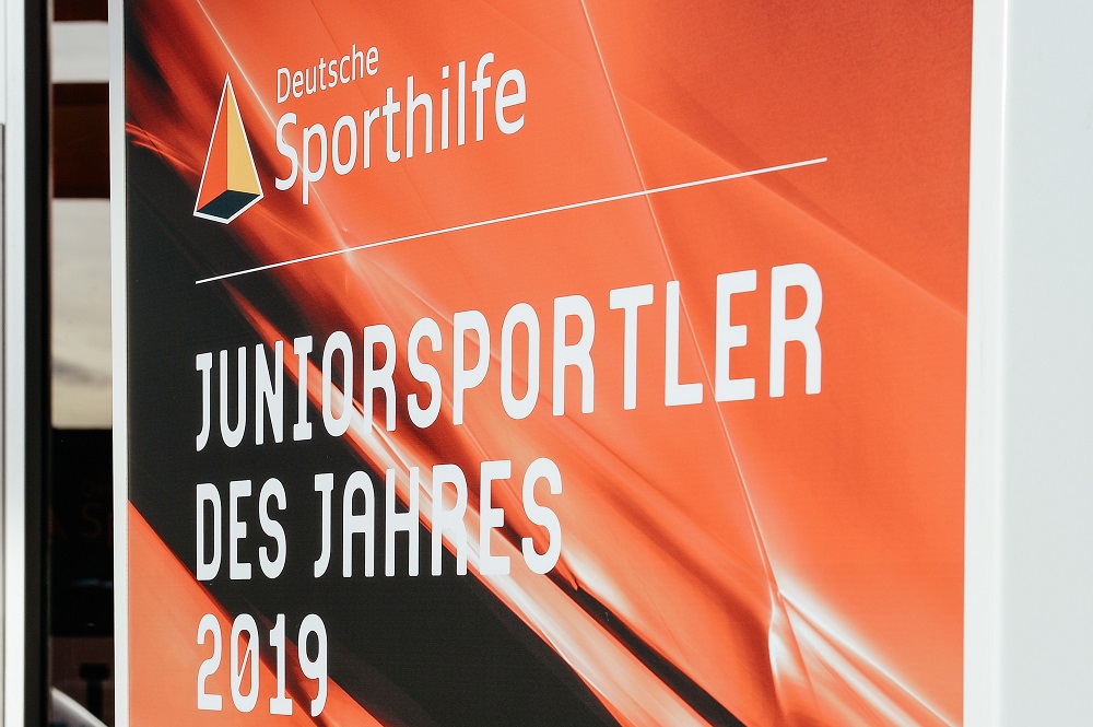 "Logo der Deutschen Sporthilfe mit dem Schriftzug 'JUNIORSPORTLER DES JAHRES 2019'"