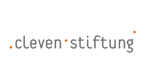 Logo einer Partnerorganisation der DFL Stiftung mit dem Namen Cleven-Stiftung, das in grauer Schrift den Schriftzug 