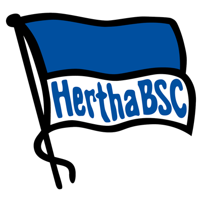 Logo von Hertha BSC, blau-weißes Wappen mit der Aufschrift "HerthaBSC" auf blauem Grund.