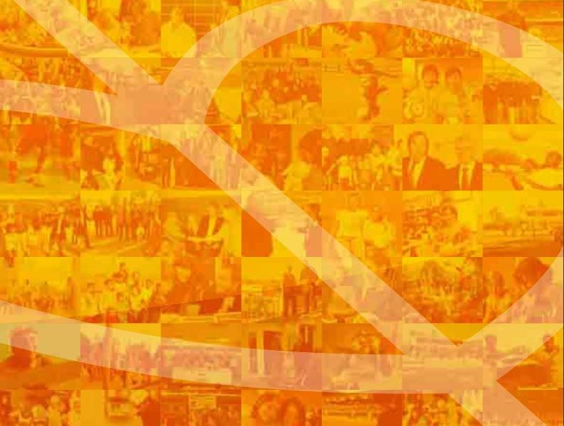 Logo der Bundesliga Stiftung in Herzform auf orangefarbenem Hintergrund.