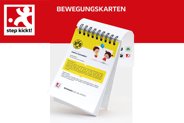 Bewegungskarten mit dem Logo von Borussia Dortmund und dem Slogan 