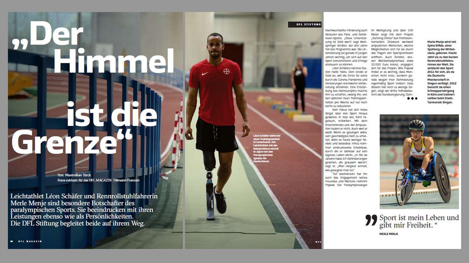 Screenshot von einem Artikel aus dem DFL Magazin über Léon Schäfer und Merle Menje