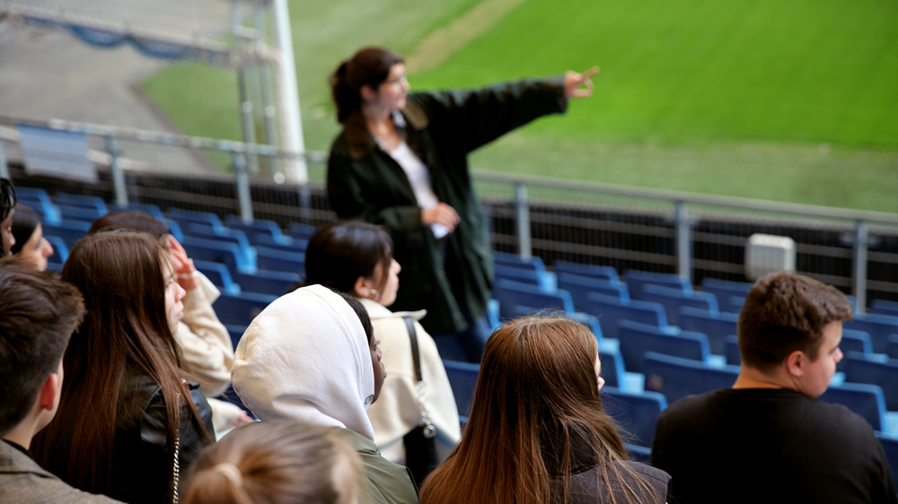 Auch die obligatorische Tour durch das Stadion, das "schönste Klassenzimmer der Welt" durfte nicht fehlen.