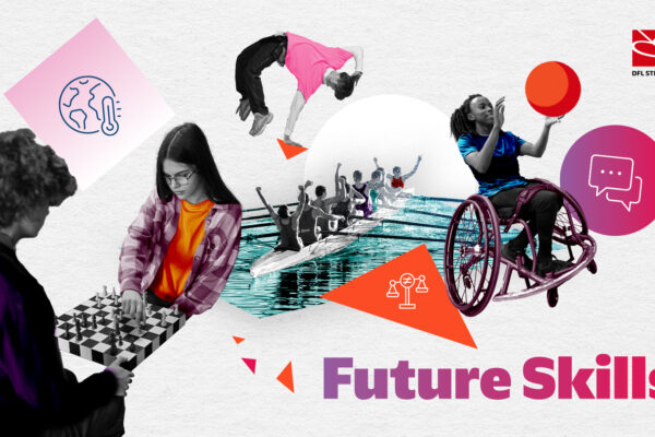 Collage mit verschiedenen Menschen in unterschiedlichen sportlichen und konzentrierten Tätigkeiten, symbolisierend die 