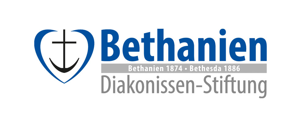 Logo der Bethanien Diakonissen-Stiftung mit Anker und Kreuz, darüber der Name "Bethanien" und darunter "Diakonissen-Stiftung".