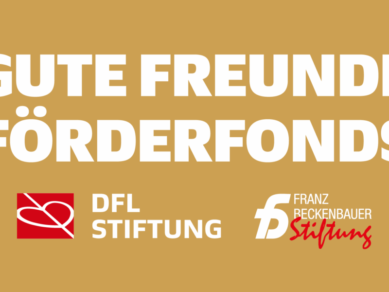 Visual des "Gute Freunde Förderfonds" von DFL Stiftung und Franz Beckenbauer-Stiftung
